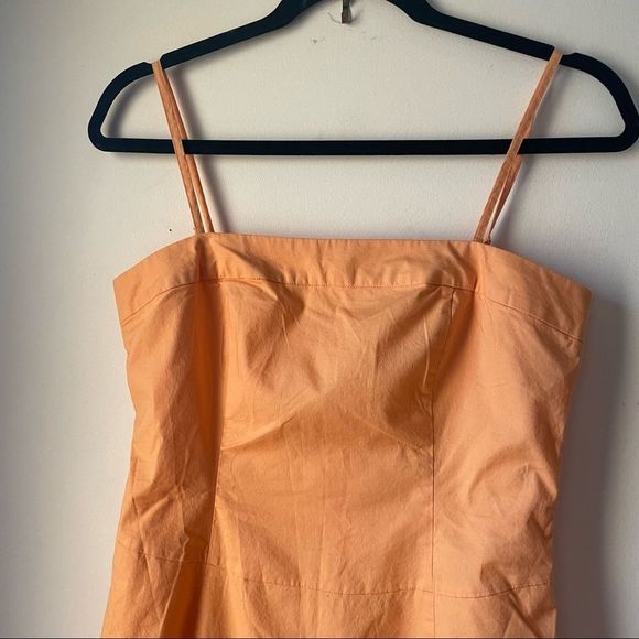 Vintage Y2K Tristan & Iseut melon‎ orange cotton sheath dress 4 - Picture 4 of 9